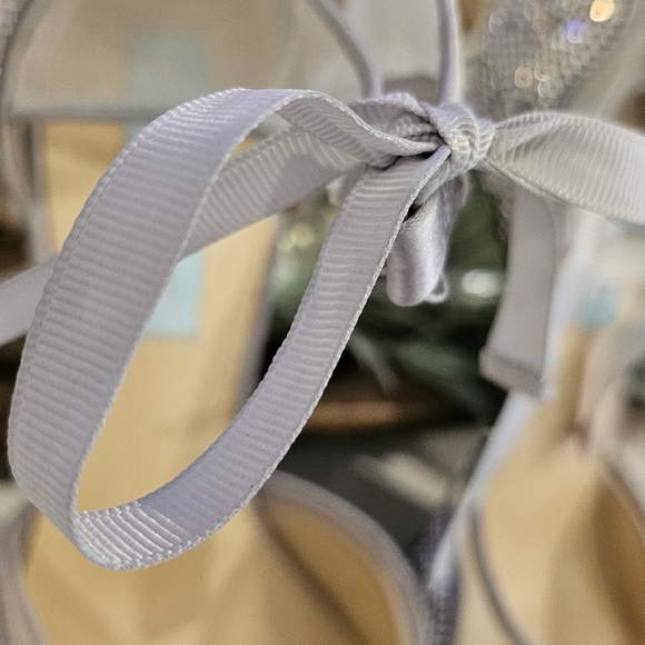 BETSEY JOHNSON SILVER crystal studded Heels 🩵 - Picture 4 of 5